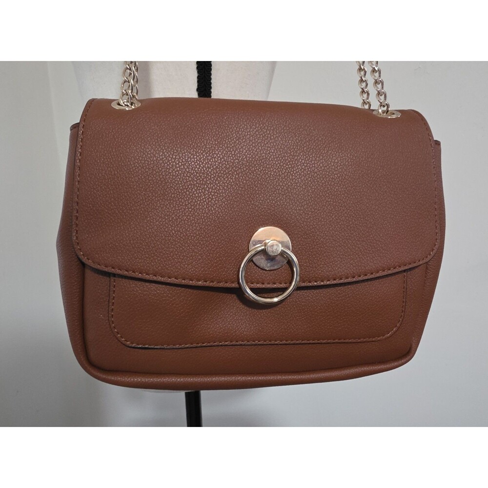 Brand New LC Lauren Conrad Faux Leather Crossbody Gold Ring Chain Strap NwT